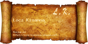 Locz Kisanna névjegykártya